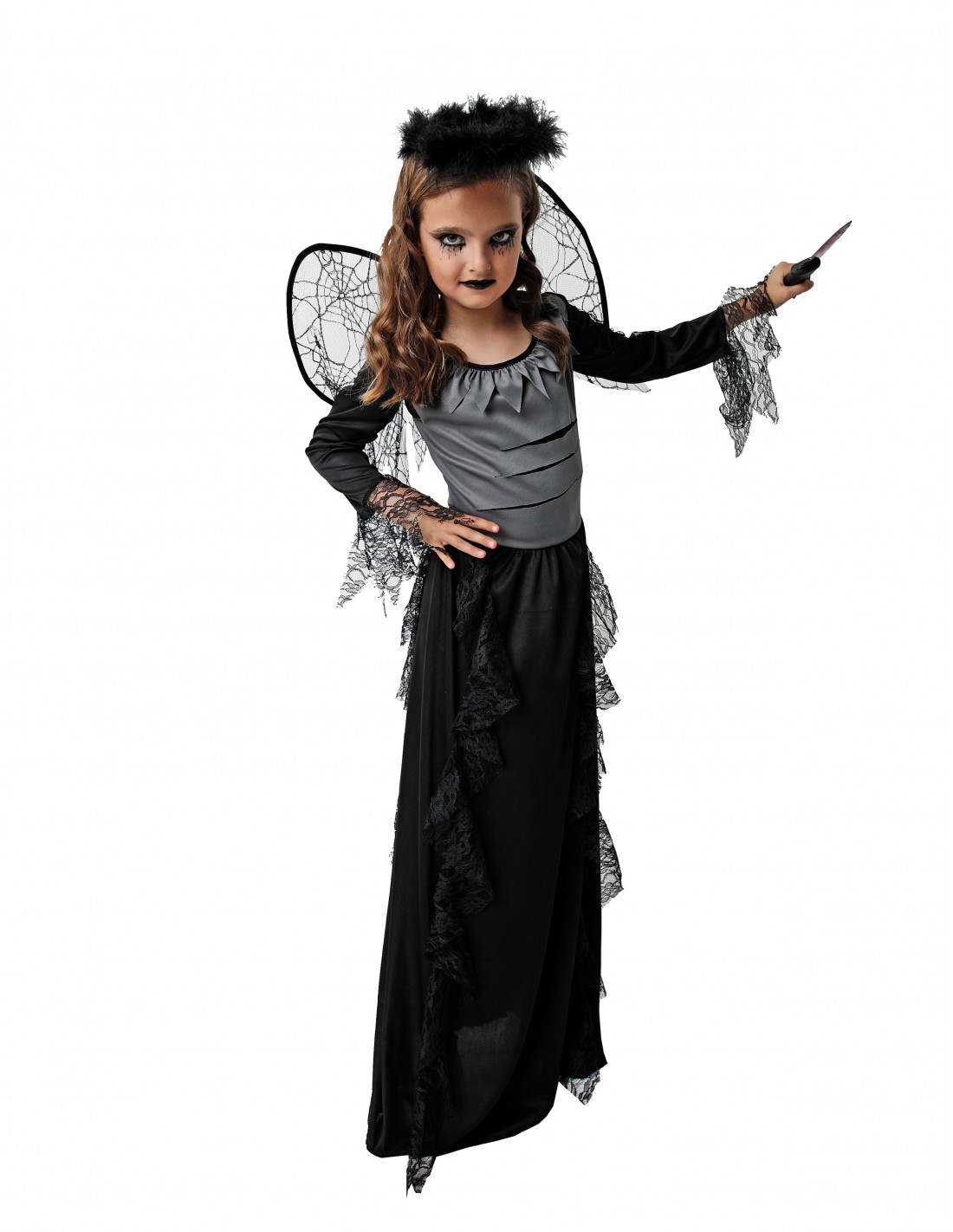 Ordenador portátil Triturado Circulo Disfraz de Ángel caído para niñas tallas a elegir colección halloween niñ@s